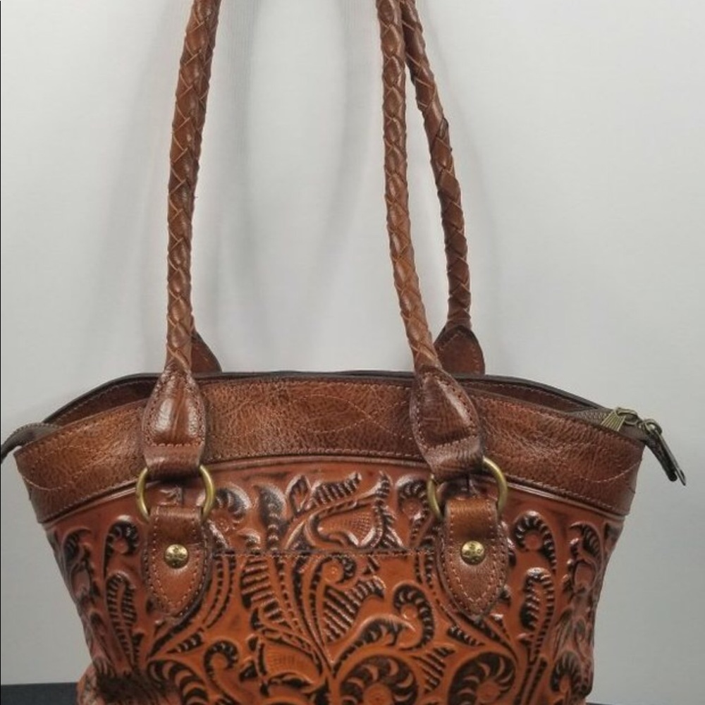 Patricia Nash Womens Zorita Burnished Tooled Florence Satchel Handbag Purse Bag